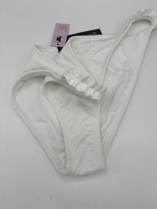 NWT Wild Fable Women's M (8-10) White High Cut High Waisted Bikini Bottom Swim - Picture 1 of 3