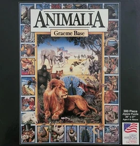 ANIMALIA 300 PIECE JIGSAW COMPLETE FROM POPULAR GRAEME BASE BOOK 20" X 27"  - Picture 1 of 11