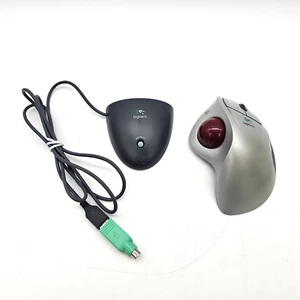 Logitech Cordless TrackMan Wheel Trackball Computer Mouse T-RA18 - Picture 1 of 8