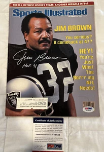 🔥Jim Brown Signed Cleveland Browns Raiders Sports Illustrated 12/12/83 PSA DNA - Picture 1 of 4