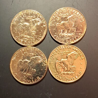 GOLD PLATED 1972-P EISENHOWER 1 DOLLAR COIN ( 1 COIN PER SALE ) - #B5176 - Image 1 of 2