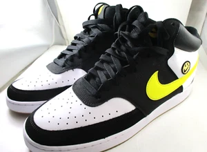 Nike Court Vision Mid Men's 11 SMILE Black/Yellow strike "Go the extra smile" - Picture 1 of 15