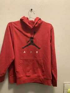 Nike Air Jordan Big Jumpman Spellout Hoodie Pullover Sweater Boys XL Red - Picture 1 of 4