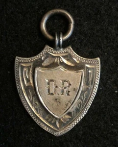Silver Fob 1910 Birmingham Inscribed Sterling 7.4 g Vintage Art Nouveau - Picture 1 of 4