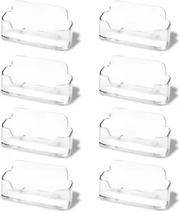 8 Pack Acrylic Business Card Holder for Desk Plastic Business Card Display Clear - Picture 1 of 12