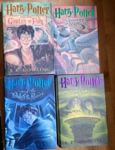 4 HC Books - Harry Potter Azkaban, Goblet of Fire, Order Phoenix & Half Blood - Picture 1 of 23