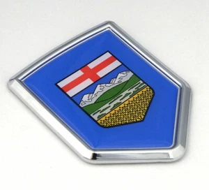 Alberta Canada Province Flag Car Chrome shield Emblem Decal Sticker - Foto 1 di 4