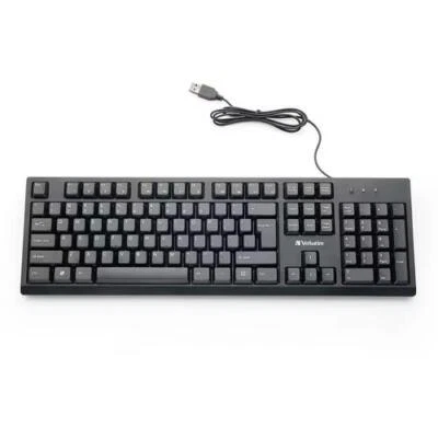 Verbatim 70735 USB Wired Keyboard Hotkeys LED Indicator Black Standard Keys - Image 1 of 4
