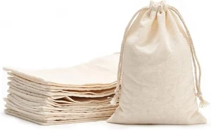 20 Pieces 4X6 Inches Cotton Drawstring Bags Reusable Muslin Sachet Bag for Party - Picture 1 of 4