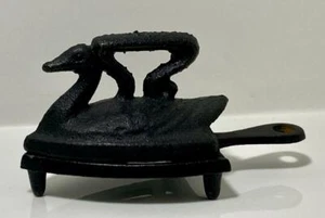 Vintage Swan Mini Sad Iron with Trivet Miniature Sample Size Toy Size - Picture 1 of 2