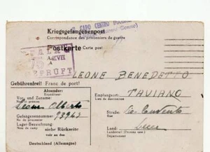 4585 ITALIAN PRISONER STALAG with text TO TAVIANO LECCE - Picture 1 of 1