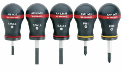 Facom ProTwist 5 Piece Stubby Screwdriver Set AN.J5PB - Image 1 of 3