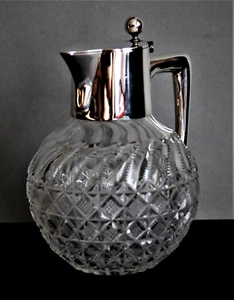 ANTIKE KARAFFE KANNE FEIN GESCHLIFFEN 800 SILBER 690/3 - Bild 1 von 10