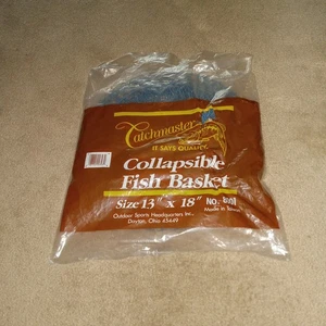 Vintage Blue Castmaster Collapsible Wire Fish Basket for Boat Fishing Gear New - Picture 1 of 3