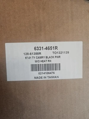 Espejo retrovisor de pasajero Toyota Camry 1997-2001 nuevo sin usar Foto 1 de 3