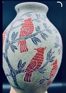 Cerámica de arte popular firmada por esgrafiados de Nicaragua aves talladas - Imagen 1 de 7