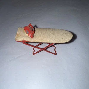 Ironing Board Doll House Metal Folding with Iron Stained Pad My Attic Vintage - Picture 1 of 11