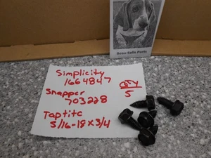 Simplicity 1664847/703228/722839/7091541SM Screw 5/16-18 x .750 Lot of 5 - Picture 1 of 1