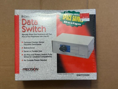 2 PORT DATA TRANSFER SWITCH PRECISION SWITCH2H PARALLEL/SERIAL MANUAL SWITCHING! - Image 1 of 3