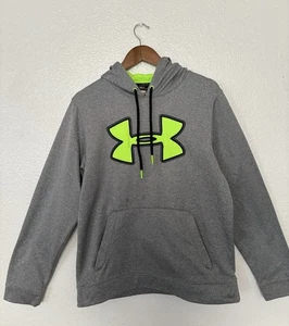 Sudadera con capucha Under Armour para hombre talla SM/P gris suelta/cupé gráfico neón - Imagen 1 de 8