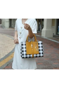 MKF Collection Yola Checkered Satchel bag by Mia k - Picture 1 of 20