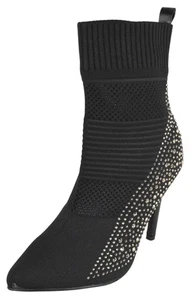 Forever Women Sock Booties High Heel Ankle Boots Stretch Knit Stiletto Black - Picture 1 of 5