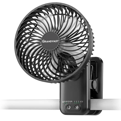 7 Inch Clip-On Fan for Grow Tent, Rechargeable Battery Powered, 42H Run, Adju... - Image 1 of 4