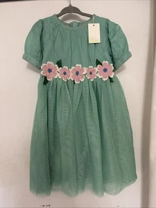 NWT New Boden Girls 2/3 Green Dress - Picture 1 of 4