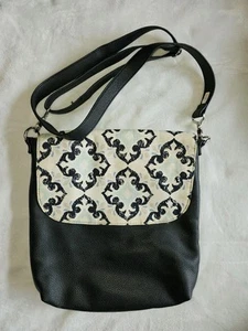 Thirty-One Leather Shoulder Bag Modern Purse Navy Pebble, Skies For You Customiz - Picture 1 of 6