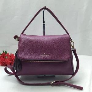 Bolso Bandolera Kate Spade New York Púrpura Guijarro Cierre Solapa - Imagen 1 de 20