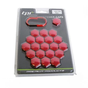 20 x 17mm TPi Alloy Wheel Nut Bolt Covers Caps RED CHRYSLER DACIA FIAT FORD - Picture 1 of 1