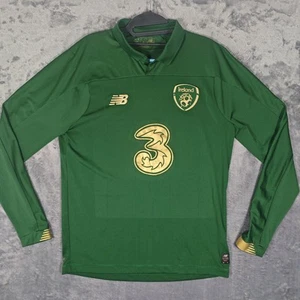 IRELAND 2019/2020 HOME FOOTBALL SHIRT LONG SLEEVES NEW BALANCE M MEDIUM - Picture 1 of 10