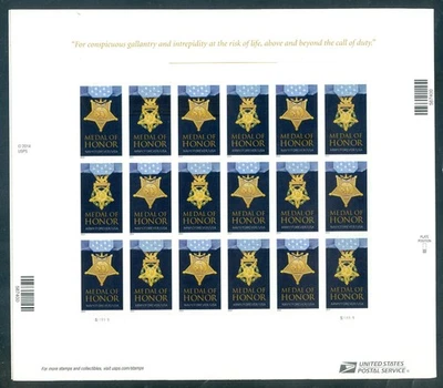 US 4822-4823 Medal Of Honor Folio, Forever, Complete Panes of 18 and 2, Mint NH - Image 1 of 2