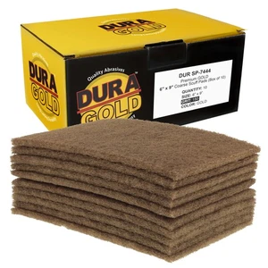 10 Dura-Gold 6" x 9" Gold Coarse Scuff Pads 150 Grit Sanding Scuffing Automotive - Picture 1 of 5
