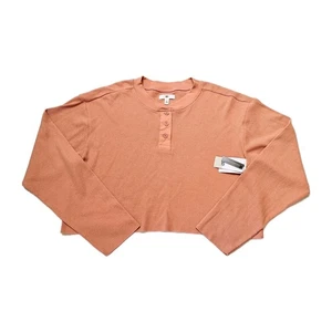 NUEVO CON ETIQUETAS BP Mujer Manga Larga Tejido Henley Top Rosa Salmón Talla Mediana - Imagen 1 de 5