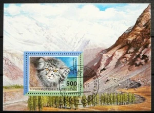 Tajikistan S. Sheet -  Pallas's Cat (Otocolobus manul)_1996 - CTO. - Picture 1 of 1