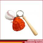 Mini Baseball Theme Baseball Keychain Art Craft Ball Keyring for Bags Decoration