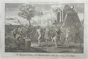 Grabado 1784 - "Los regocijos de los mexicanos al principio de los tiempos" - Imagen 1 de 3