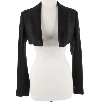A.L.C. NWT Cropped Blazer Jacket Size 6 in Solid Black with Peak Lapel - Image 1 of 4