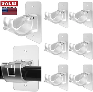 8× Curtain Rod Brackets Self Adhesive Nail Free Bathroom Kitchen Holder Hook USA - Picture 1 of 15