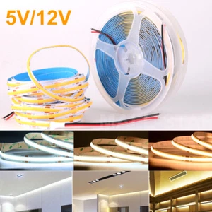 USB 5V DC12V 320COB LED Strip Light Flexible Tape Lights Home Table DIY Lighting - Picture 1 of 15