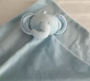"Manta bebé pequeña de seguridad Lovey elefante azul 12 X 14""" - Imagen 1 de 6