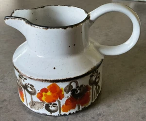 MIDWINTER :: “AUTUMN” FLORAL POPPY 4” CREAMER 70’s Orange Stonehenge ENGLAND - Picture 1 of 12