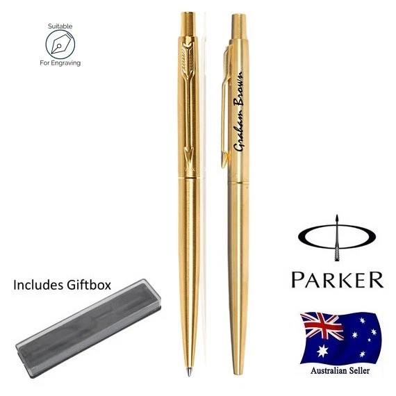Personalised Engraved Parker Classic Gold Plated Gold Trim GT Ball Pen NEW Foto 1 de 4