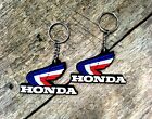 2pcs Rubber HONDA Classic Wing Keychain / Keyring Motorcycle Collectables