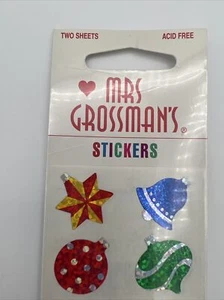 Vintage Mrs Grossmans christmas ornaments stickers sparkle Prismatic New - Picture 1 of 9