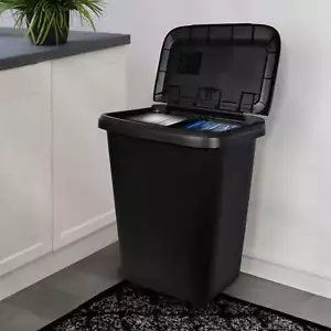 20.4 Gal Trash Can Plastic Dual Function Divided Extra Large Kitchen Garbage Bin - Picture 1 of 12