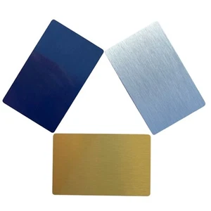 Metal Business Cards Brushed Effect 0.45MM, Laser Engraving Aluminum Name Cards - Picture 1 of 8