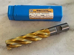 NIAGARA CUTTER 7/8" x 3/4" 5FL SE CC TIN HSCO COBALT FINE ROUGHING ENDMILL 44814 - Picture 1 of 2