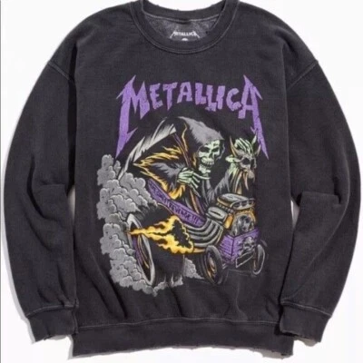 SUDADERA URBAN OUTFITTERS METALLICA CUELLO REDONDO NEGRA ENVEJECIDA TALLA S Foto 1 de 4